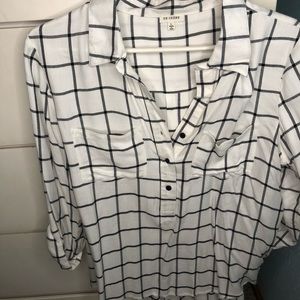 3/4 sleeve plaid top